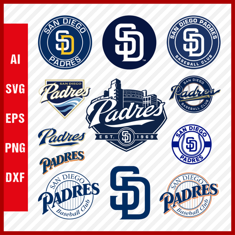San Diego Padres Mlb Svg Cut Files Baseball Clipart Bundle