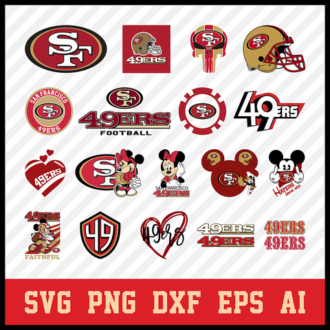 San Francisco 49ers Svg Bundle, 49ers Svg, San Francisco 49ers Logo, 49ers Clipart, Football SVG bundle, Svg File for cricut, Nfl Svg  • INSTANT Digital DOWNLOAD includes: 1 Zip and the following file formats: SVG, DXF, PNG, EPS, PDF  • Artwork files are perfect for printing, resizing, coloring and modifying with the appropriate software.