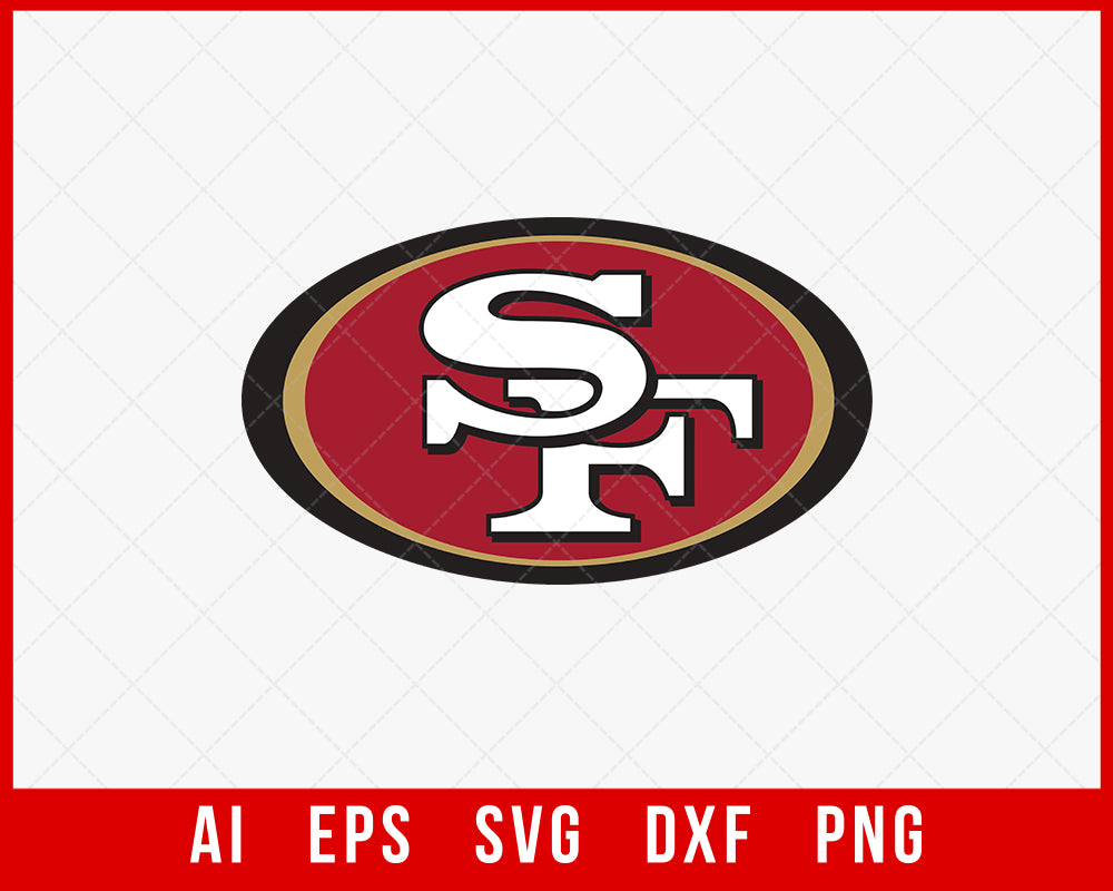 San Francisco 49ers Logo Silhouette NFL SVG Cut File for Cricut Digital Download