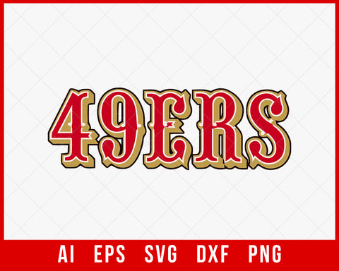 NFL Club 49ers Logo Clipart Silhouette Cameo SVG Cut File for Cricut Digital Download