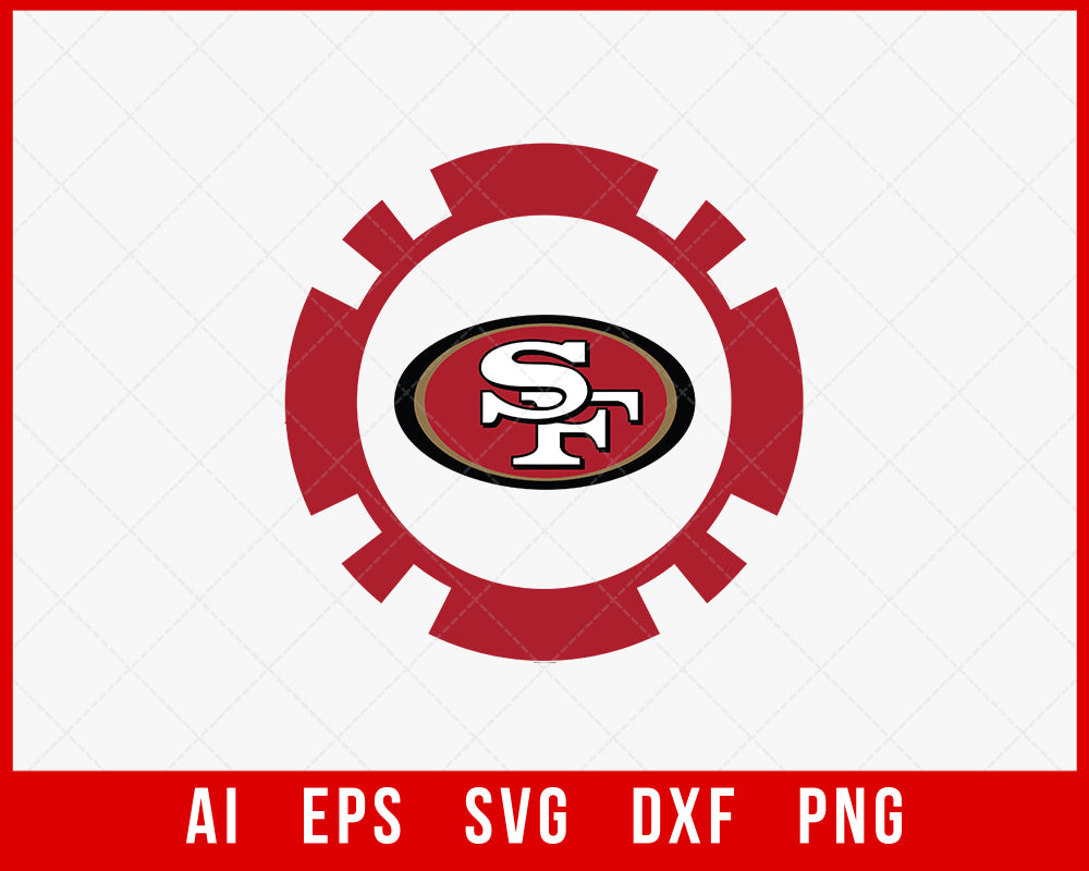 49ers Football Logo Sticker Cutting NFL SVG Cut File for Cricut Digital Download