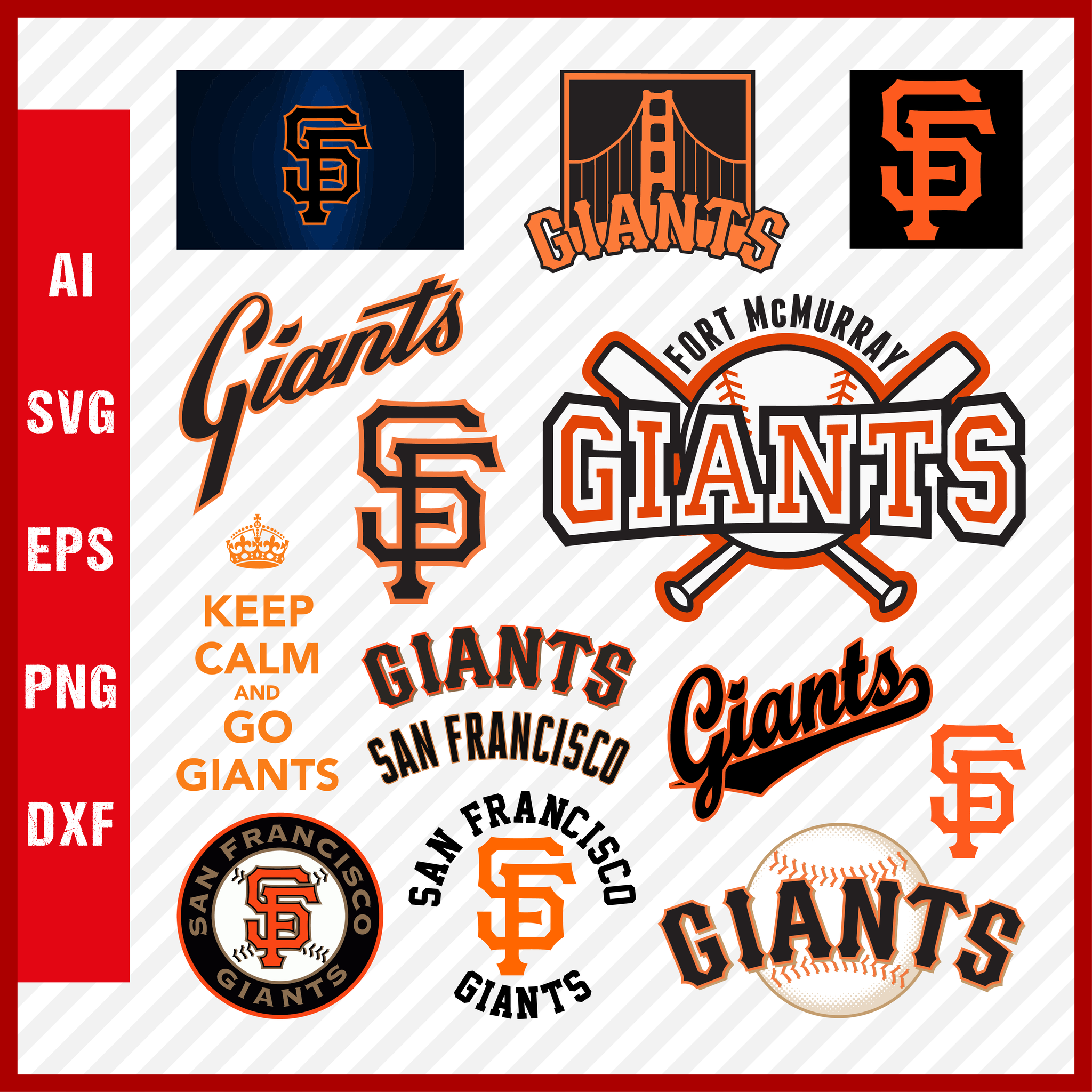 San Francisco Giants Mlb Svg Cut Files Baseball Clipart Bundle