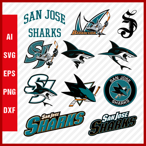 San Jose Sharks Svg NHL National Hockey League Team Svg Logo Clipart Bundle