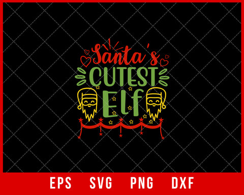 Santa Cutest Elf Christmas Claus Sleigh with Beard SVG Cut File for Cricut and Silhouette