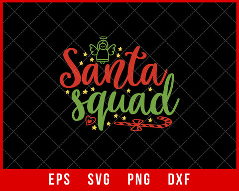 Santa Squad Funny Elf Santa Hat Kids SVG Cut File for Cricut and Silhouette