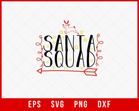 Santa Squad Merry Christmas Sign Cute Elf SVG Cut File for Cricut and Silhouette