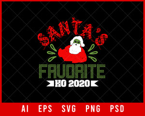 Santa's Favorite Ho 2020 Funny Christmas Editable T-shirt Design Digital Download File