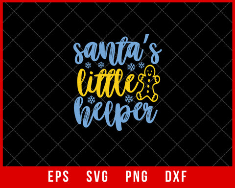 Santa’s Little Helper Reindeer Snowman Sleigh Christmas Kids SVG Cut File for Cricut and Silhouette