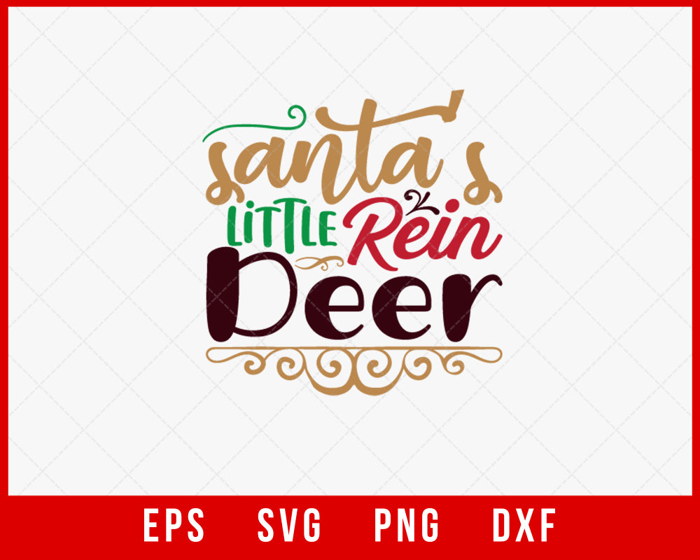 Santa's Little Rein Deer Christmas Church Bells SVG Cut File for Cricut and Silhouette