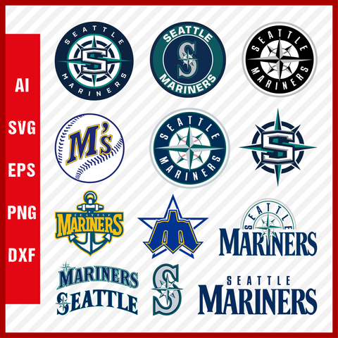 Seattle Mariners Mlb Svg Cut Files Baseball Clipart Bundle