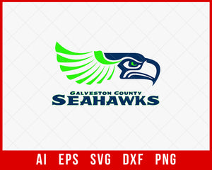 Seahawks Head Clipart Football Silhouette SVG Cut File for Cricut Digital Download