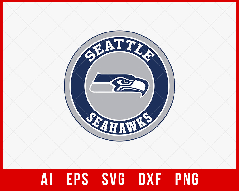 Seattle Seahawks Logo Clipart Silhouette Cameo SVG Cut File for Cricut T-shirt Digital Download