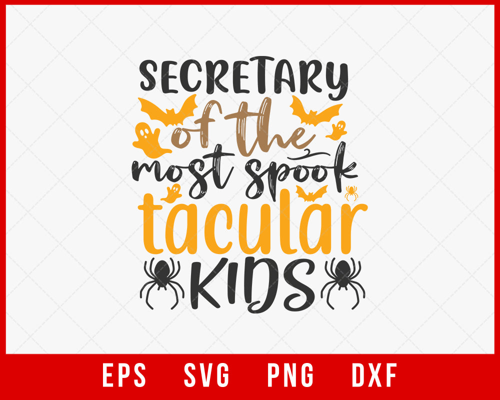 Secretary of The Most Spooktacular Kids Funny Halloween SVG Cutting File Digital Download