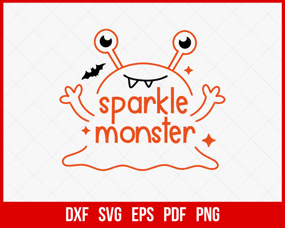 Sparkle Monster Haunted Night Horror Funny Halloween SVG Cutting File Digital Download