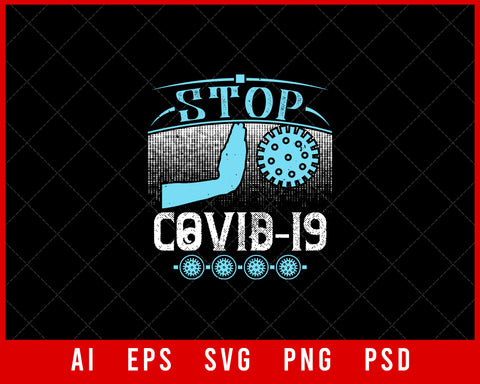 Stop Covid-19 Coronavirus Editable T-shirt Design Digital Download File 