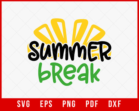 Summer Break T-shirt Design Digital Download File