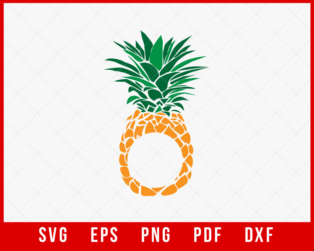 Summer Pineapple Monogram SVG T-shirt Design Digital Download File