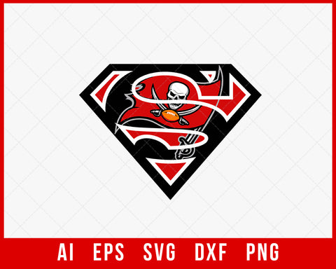 Tampa Bay Buccaneers Logo Superman Sign Silhouette NFL SVG Cut File for Cricut Digital Download