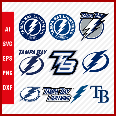 Tampa Bay Lightning Svg NHL National Hockey League Team Svg Logo Clipart Bundle