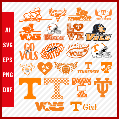 Tennessee Volunteers svg NCAA National Collegiate Athletic Association Team Logo Clipart Bundle