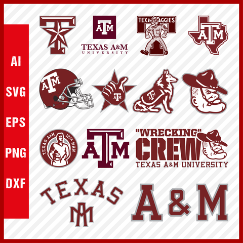 Texas A&M Aggies svg NCAA National Collegiate Athletic Association Team Logo Clipart Bundle