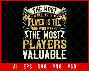 The Most Valuable Player Sports Lovers NFL T-shirt Design Digital Download File