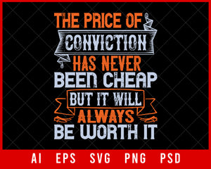 The Price of Conviction Sports Lovers NFL T-shirt Design Digital Download File