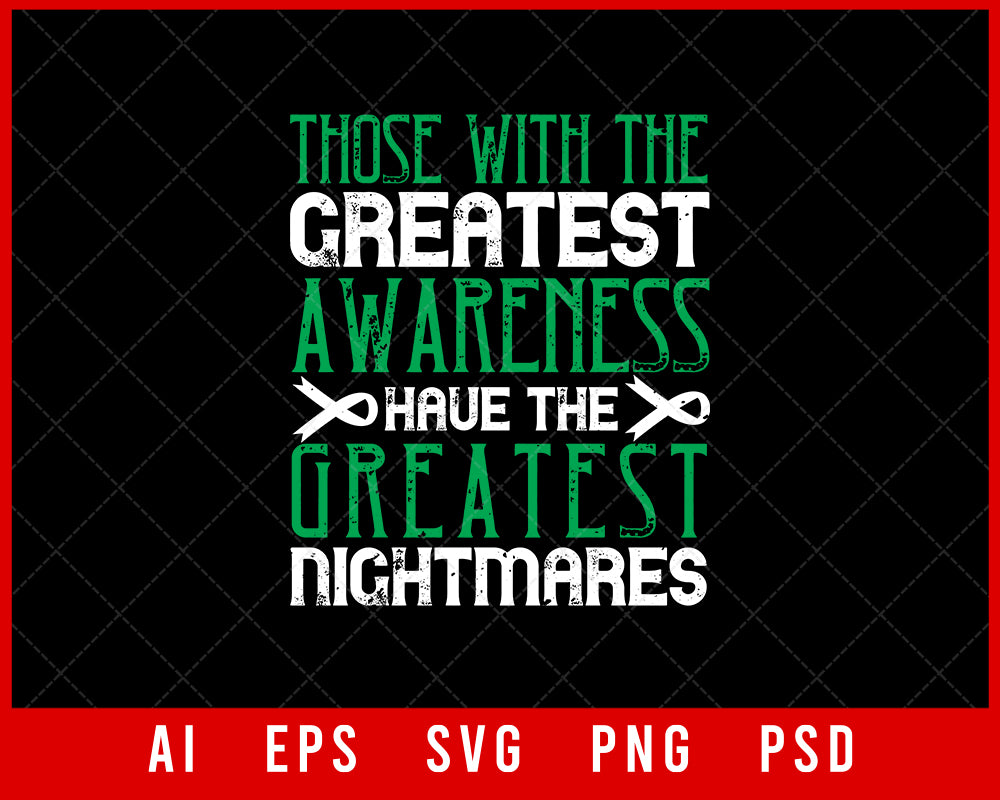 Those With the Greatest Awareness Have the Greatest Nightmares Editable T-shirt Design Digital Download File 