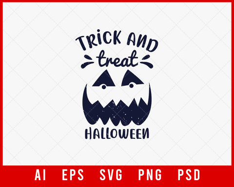 Trick and Treat Halloween Nightmare Editable T-shirt Design Digital Download File