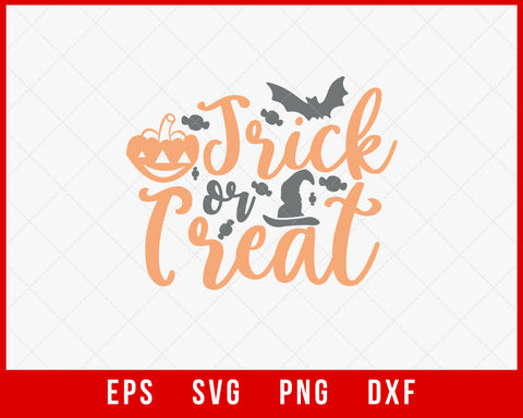 Trick or Treat Fall Season Funny Halloween SVG Cutting File Digital Download