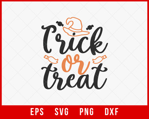 Trick or Treat Funny Halloween SVG Cutting File Digital Download