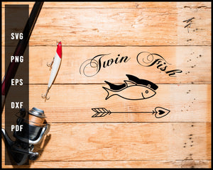 Twin Fish svg png Silhouette Designs For Cricut And Printable Files