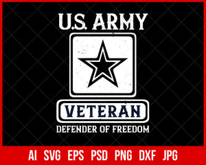 U.S. Army Veteran Defender of Freedom T-shirt Design Digital Download File