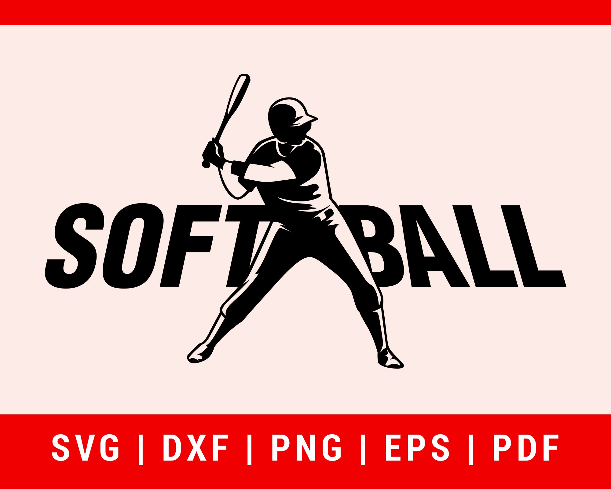 Softball Players Silhouettes Cut File For Cricut Bundle svg, dxf, png, eps, pdf Printable Files
