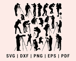 Photographer Cut File For Cricut Bundle SVG, DXF, PNG, EPS, PDF Silhouette Printable Files