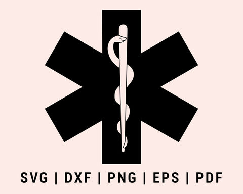 Paramedic Star of Life EMS Logo Cut File For Cricut Bundle svg, dxf, png, eps, pdf Silhouette Files