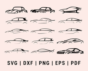 Muscle Race Sport Car Vehicle Cut File For Cricut Bundle SVG, DXF, PNG, EPS, PDF Silhouette Printable Files
