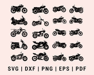 Different Motorcycle Cut File For Cricut Bundle SVG, DXF, PNG, EPS, PDF Silhouette Printable Files