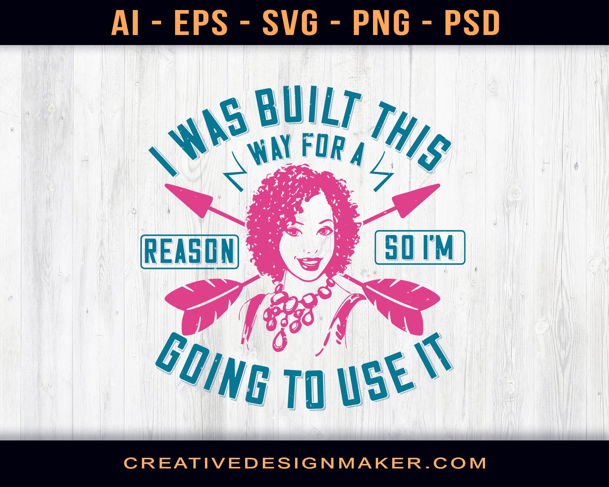 I Was Built This Way For A Reason, So I’m Going To Use It Afro Print Ready Editable T-Shirt SVG Design!