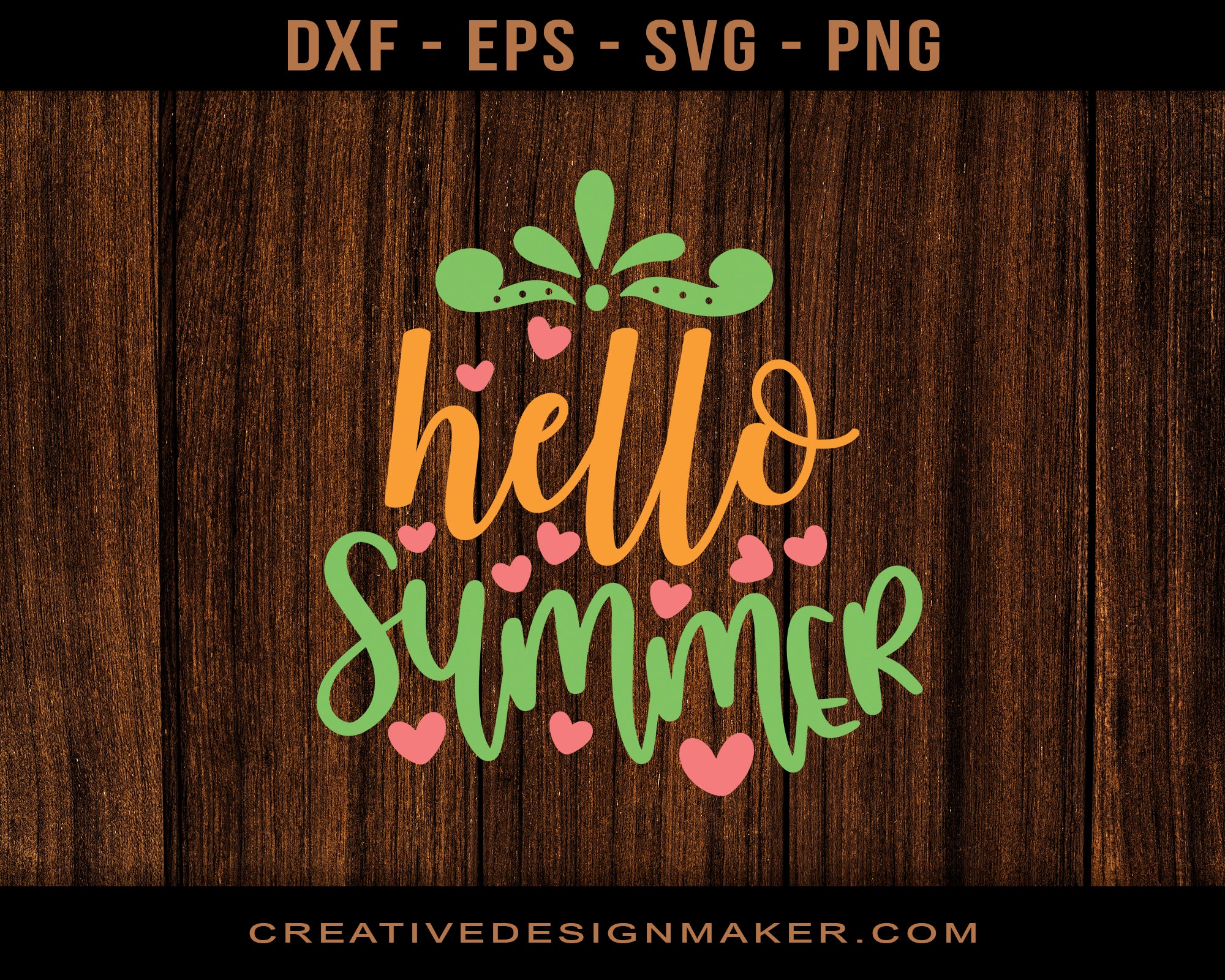 Hello Summer Adventure Svg Dxf Png Eps Printable Files!