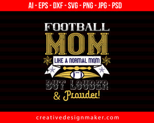 Football Mom Like a Normal Mom Print Ready Editable T-Shirt SVG Design!