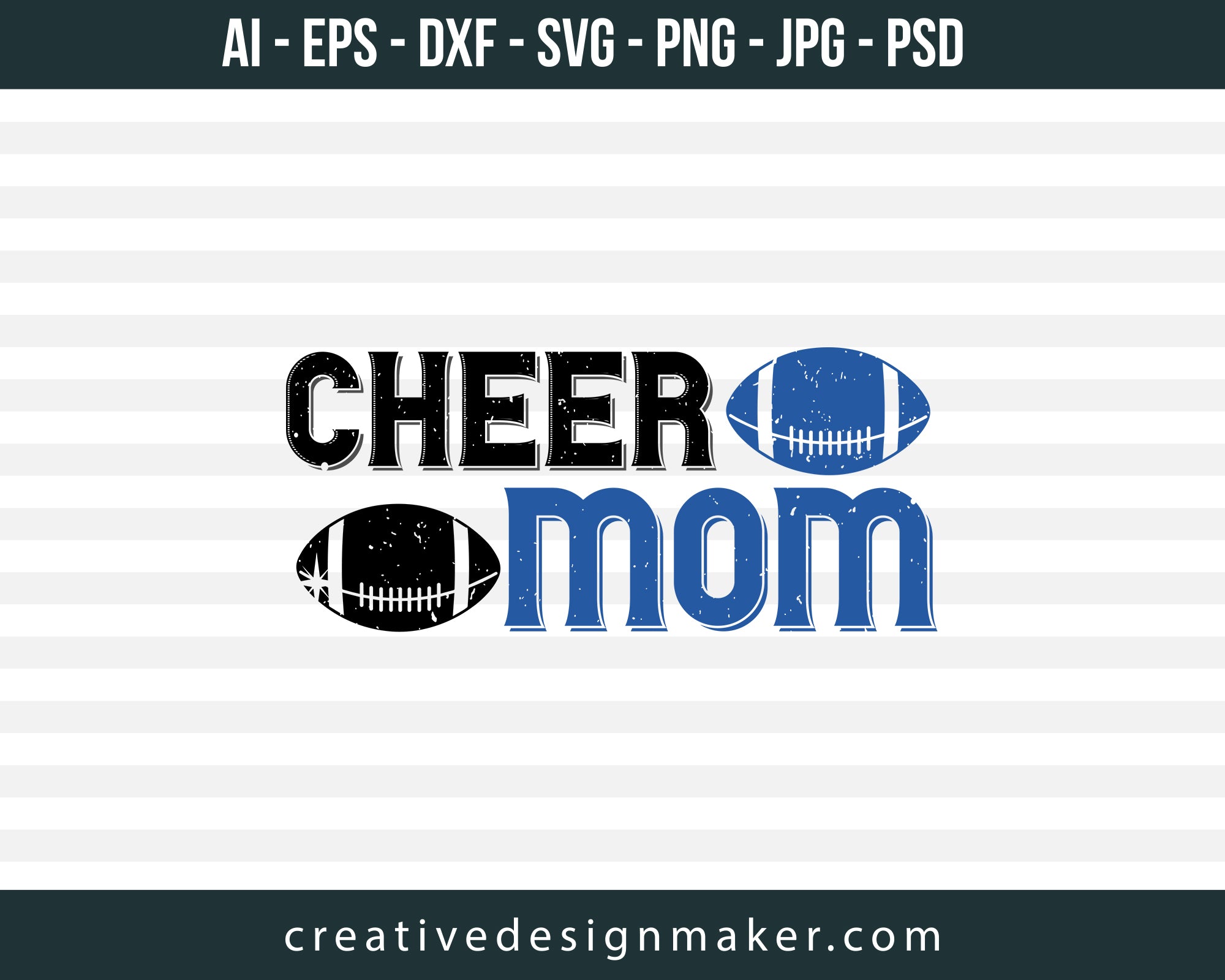 Cheer Mom Football Print Ready Editable T-Shirt SVG Design!