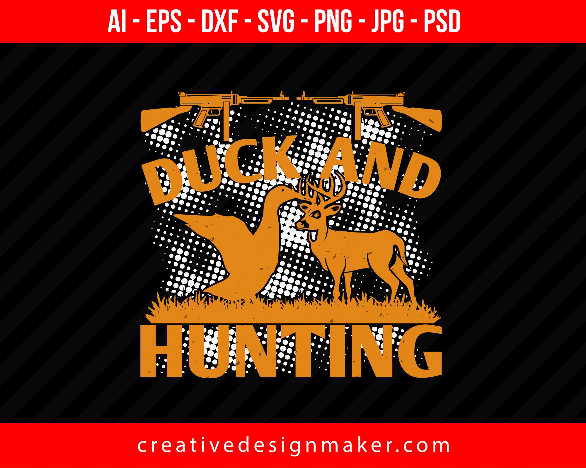 Duck And Hunting Print Ready Editable T-Shirt SVG Design!