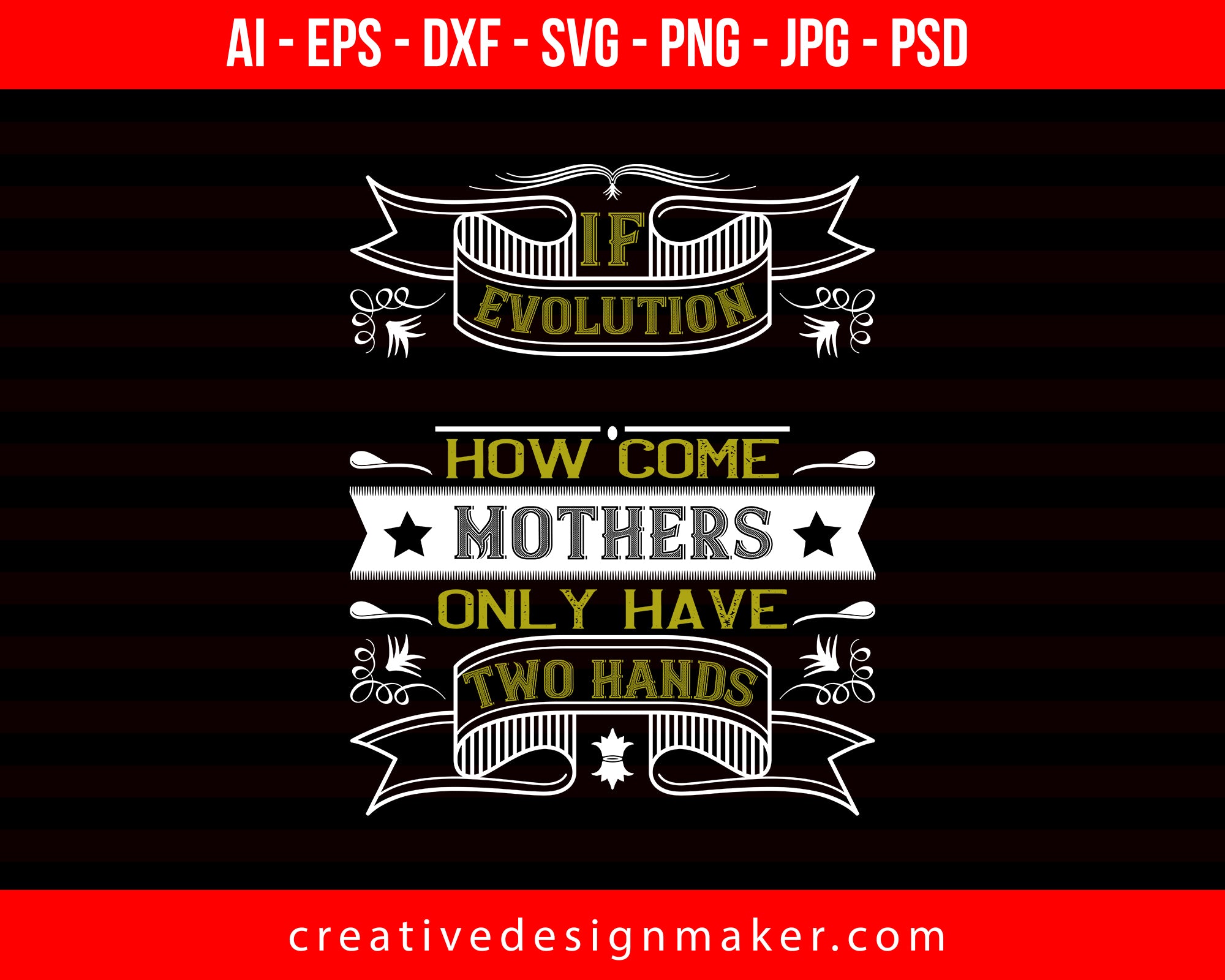 If Evolution Really Works Mom Print Ready Editable T-Shirt SVG Design!