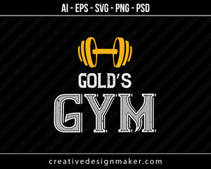 Gold Gym Print Ready Editable T-Shirt SVG Design!