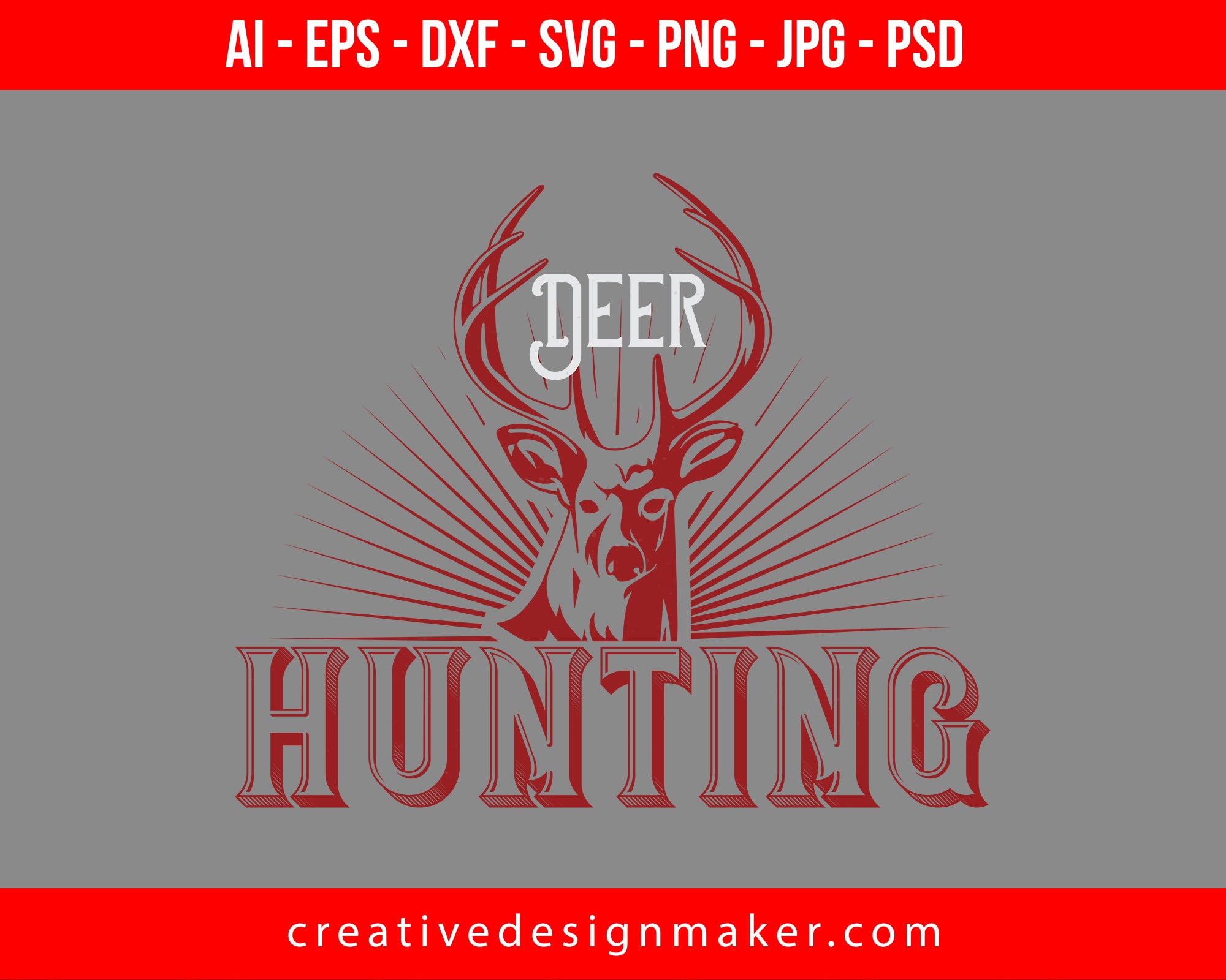 Deer Hunting Print Ready Editable T-Shirt SVG Design!