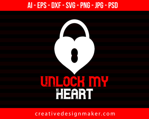 Unlock My Heart Couple Print Ready Editable T-Shirt SVG Design!