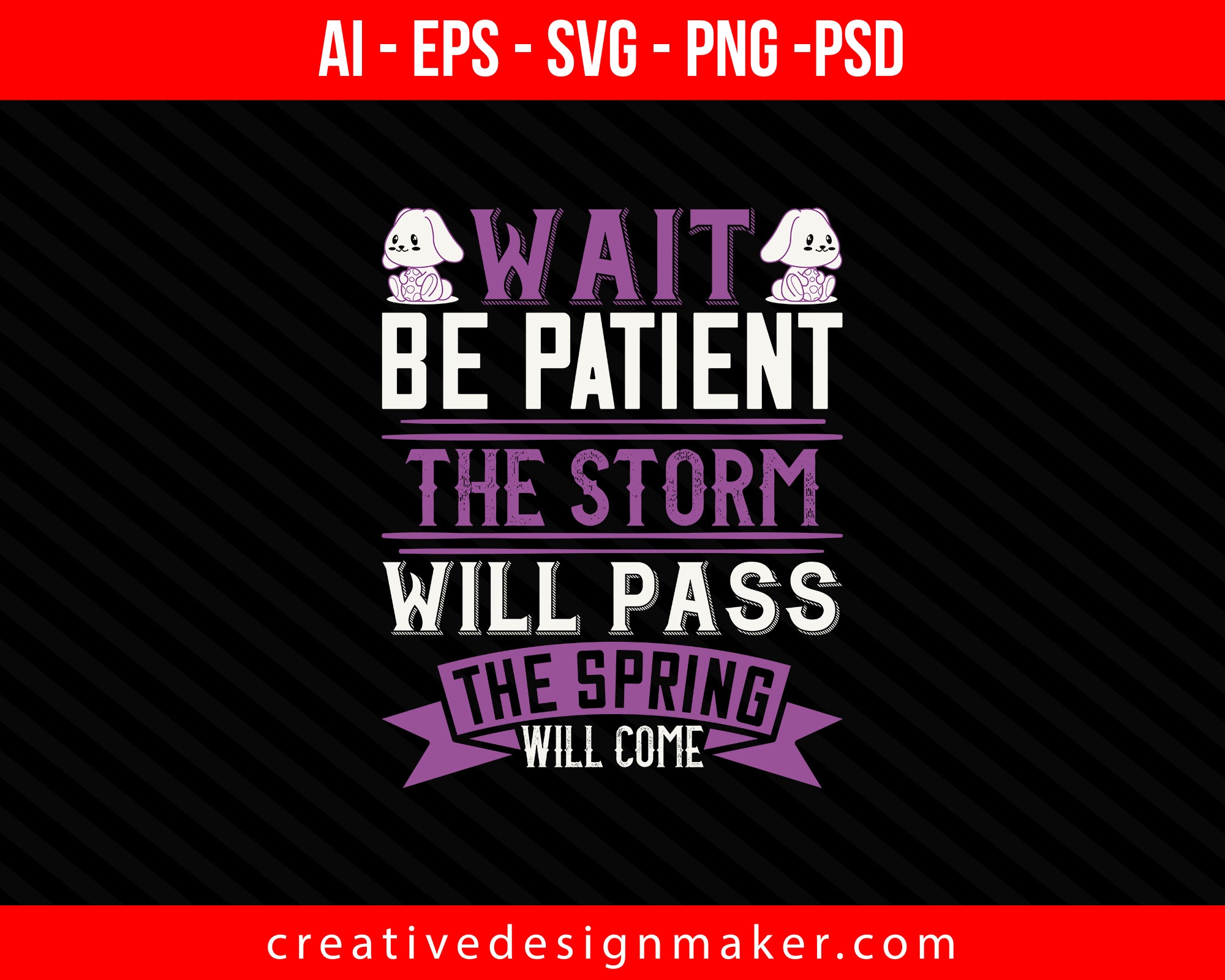 Wait. Be patient. The storm will pass Easter Print Ready Editable T-Shirt SVG Design!