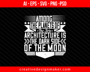 Among the planets of Architect Print Ready Editable T-Shirt SVG Design!