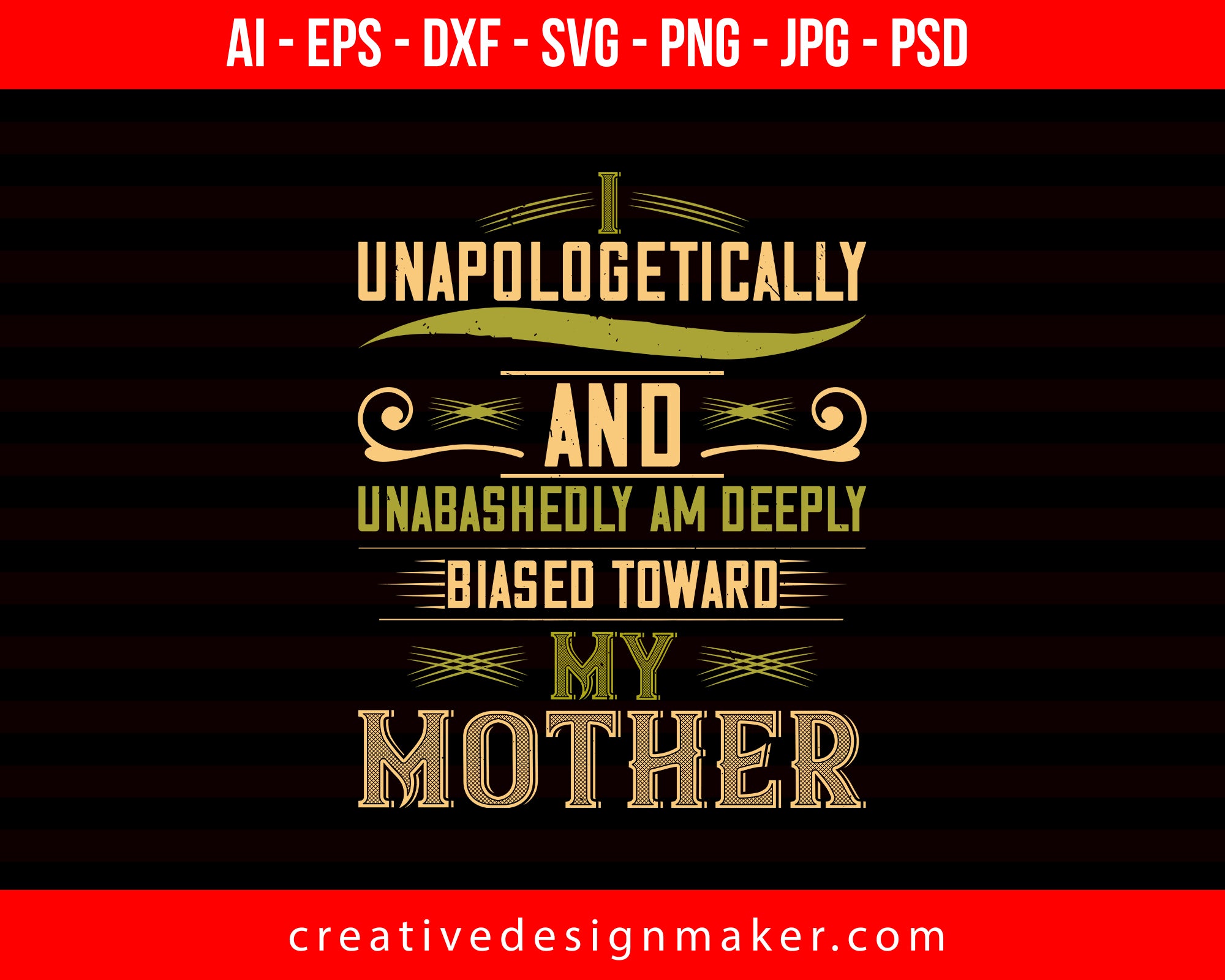 I Unapologetically And Unabashedly Am Mom Print Ready Editable T-Shirt SVG Design!